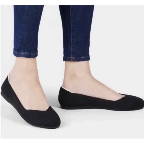 Rothy’s Black Round Toe Retired White Halo Slip On Shoes Flats Loafers Size 11 - Picture 2 of 15